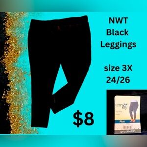 BRAND NEW PLUS SIZE BLABK LEGGINGS!!! 3X (24/26)